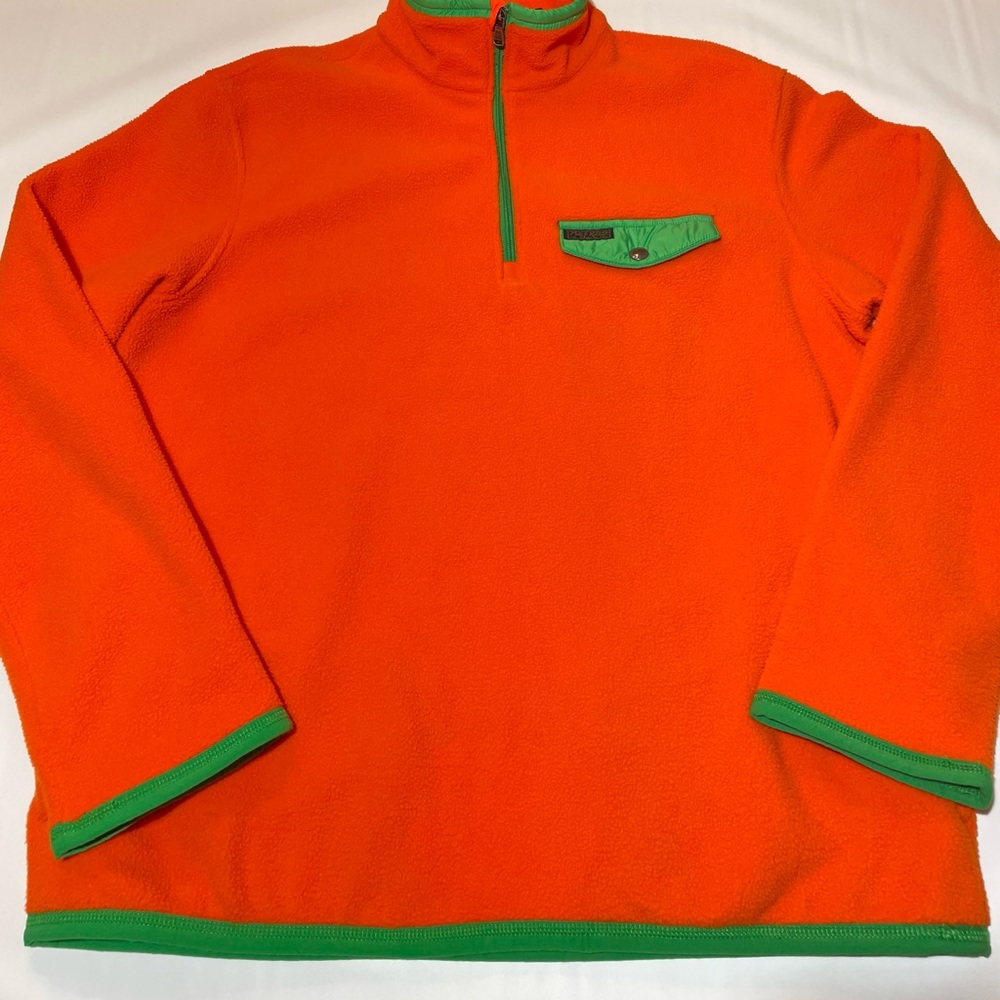 Polo by Ralph Lauren Orange and Green Fleece Pullover